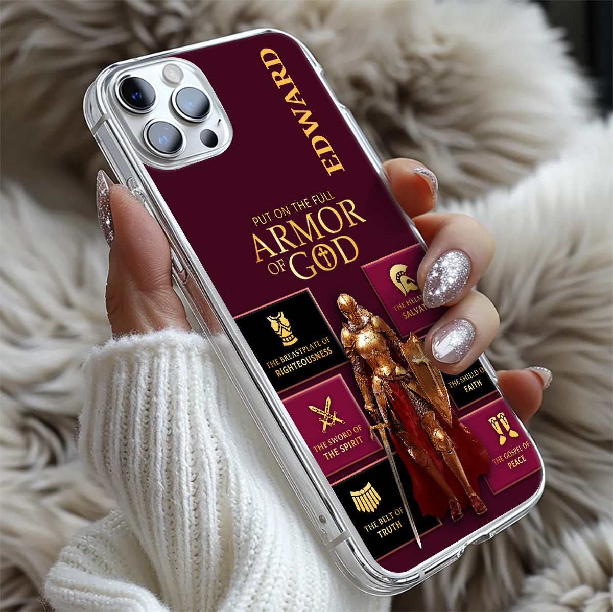 Put On The Full Armor Of God  | Personalized Clear Silicone Phone Case