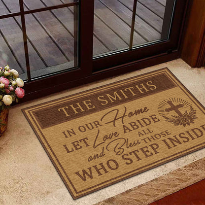 Bless All Those Who Step Inside | Personalized Doormat JSDMHLPA1809M