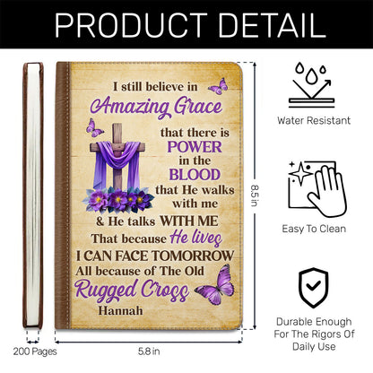 Faith Through The Cross | Personalized Leather Cover Notebook