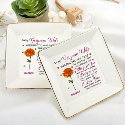 To My Gorgeous Wife | Personalized Jewelry Dish