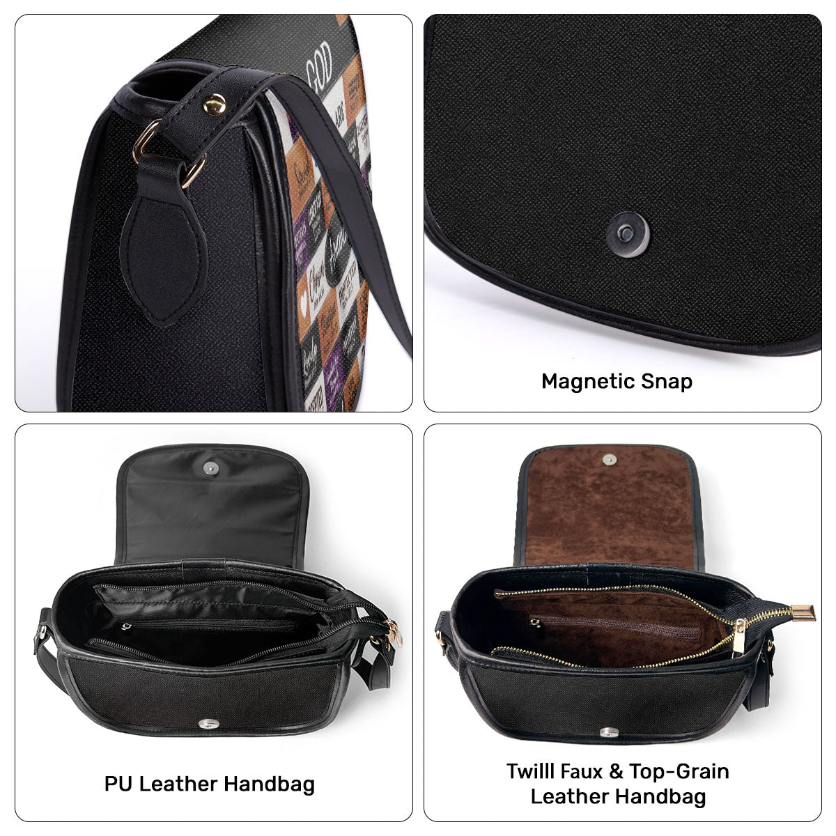 God Says I Am - Personalized Leather Saddle Bag LSBNUHN681