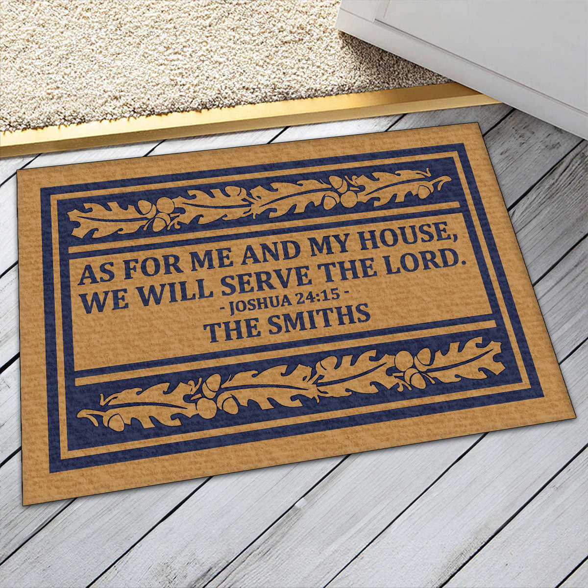 As For Me And My House We Will Serve The Lord | Personalized Doormat JSDMPM1597L