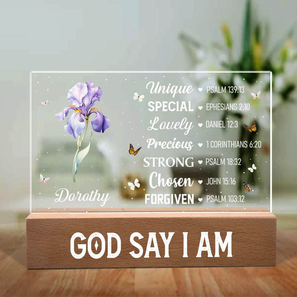 God Say You Are | Personalized Acrylic Plaque Night Light JSAPNLPH1985D