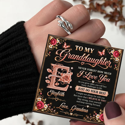 To My Granddaughter Never Forget How Much I Love You | Personalized Hug Ring