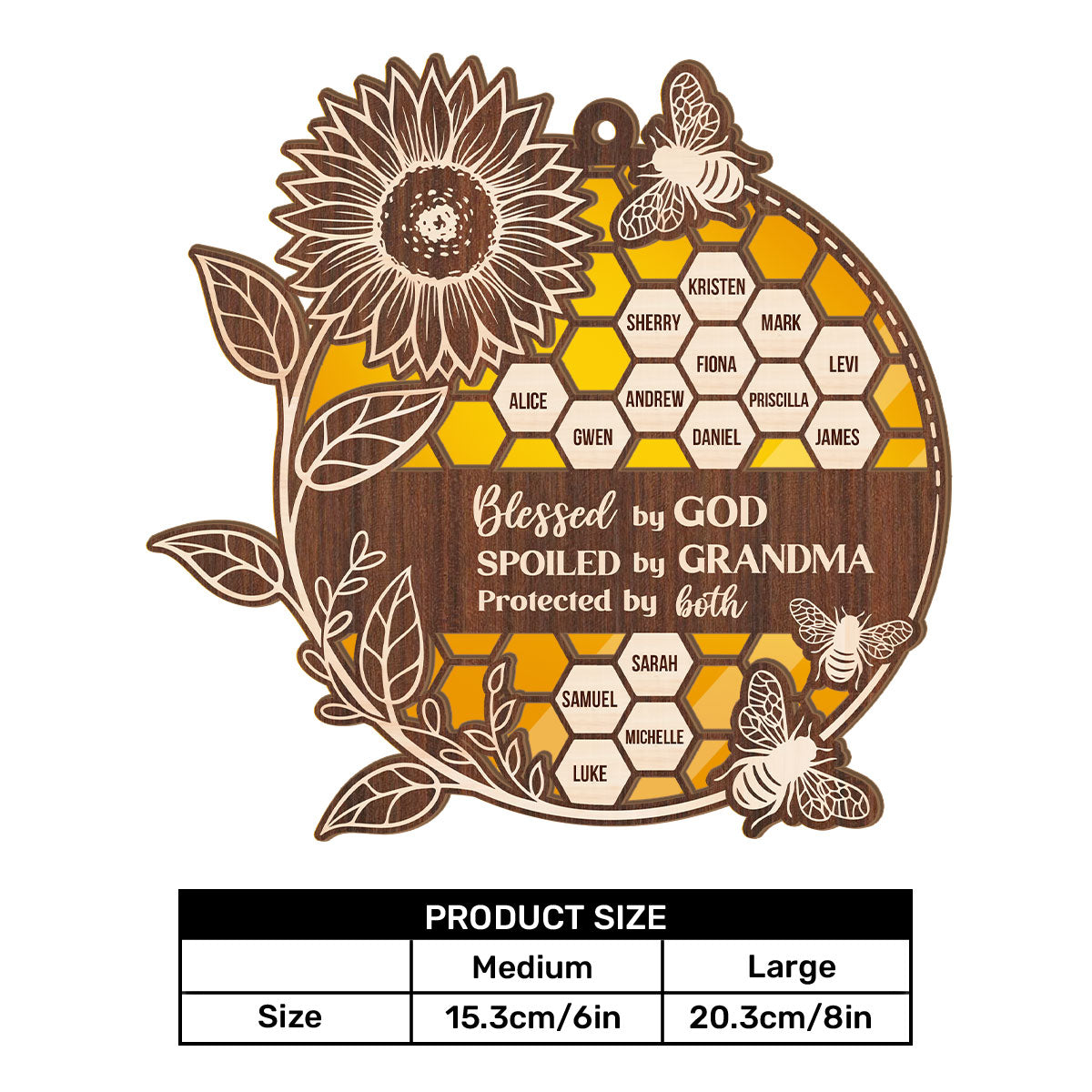 Blessed By God | Personalized Window Hanging Suncatcher JSWHSCHLH1492L