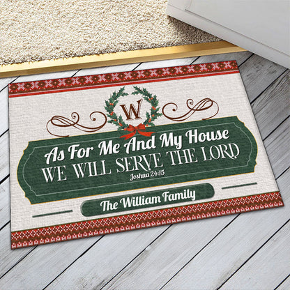 As For Me And My House We Will Serve The Lord | Personalized Doormat