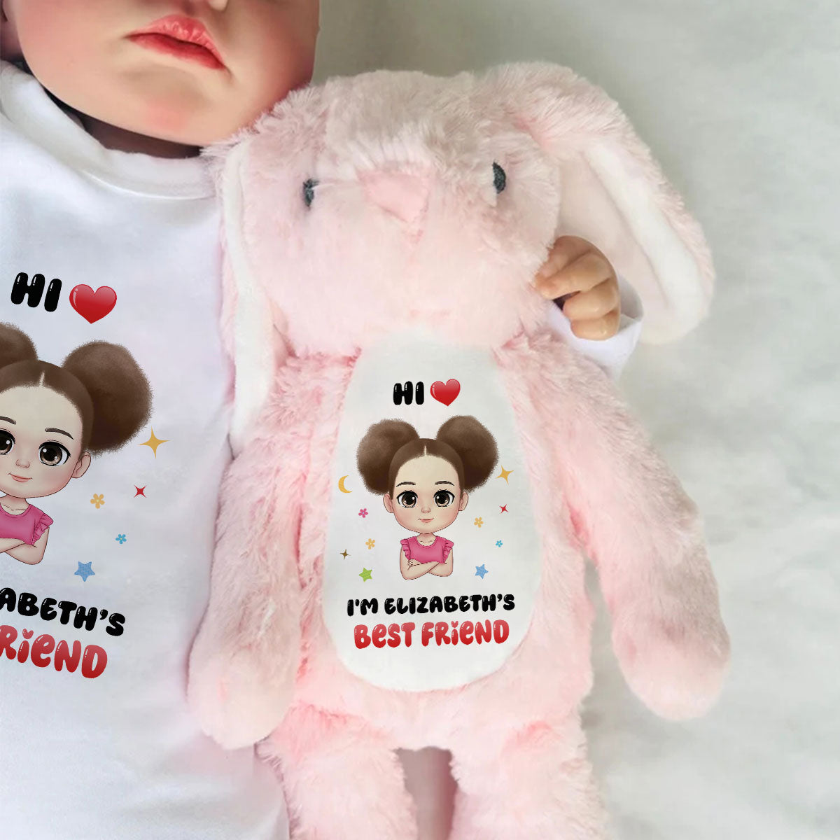 I'm Baby's Best Friend | Personalized Stuffed Bunny