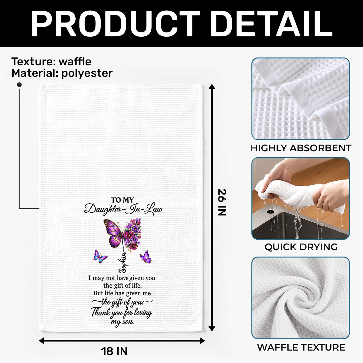 Thank You For Loving My Son | Personalized Kitchen Towel