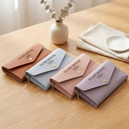 My Badass Bestie | Personalized Leather Envelope Wallet
