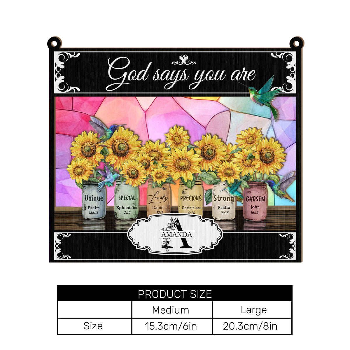 Your Name God Says You Are | Personalized Window Hanging Suncatcher JSWHSCLPA1665L