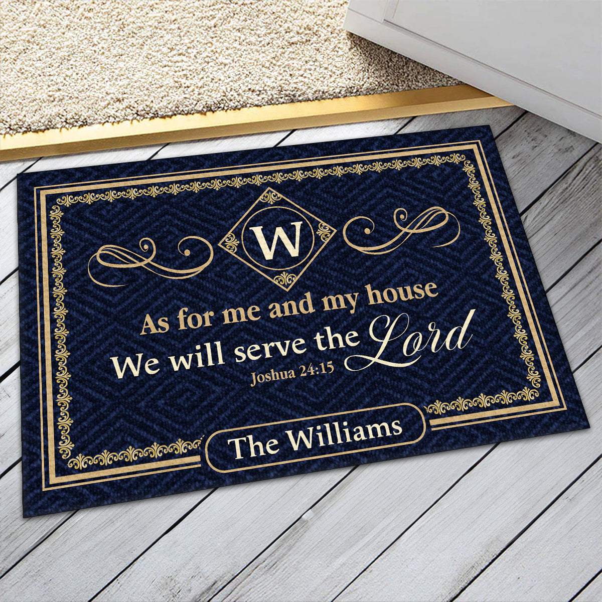 As For Me And My House We Will Serve The Lord | Personalized Doormat