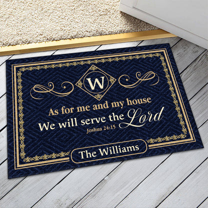 As For Me And My House We Will Serve The Lord | Personalized Doormat