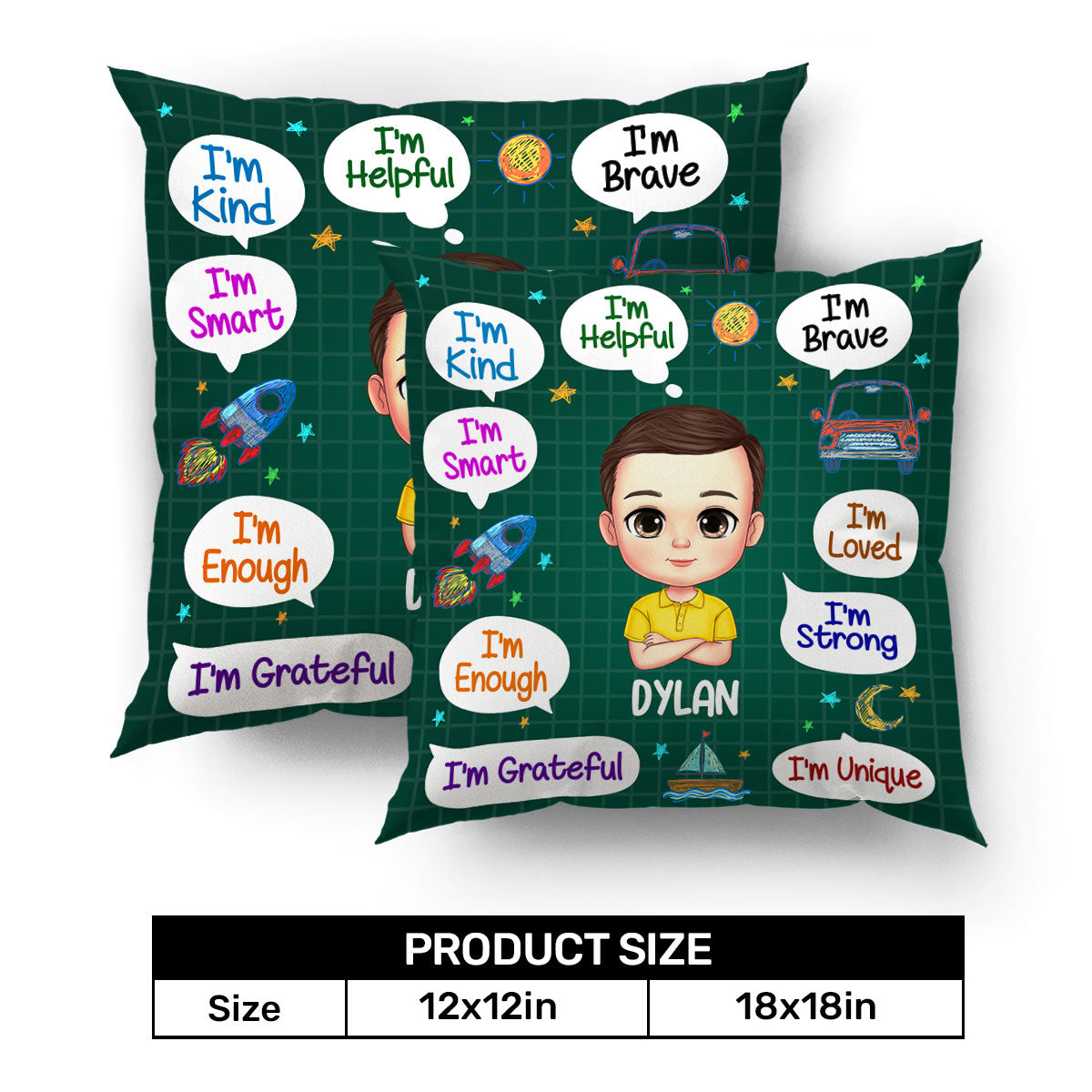 I'm Kind I'm Brave | Personalized Crystal Velvet Pillow JSPILWPH1261L