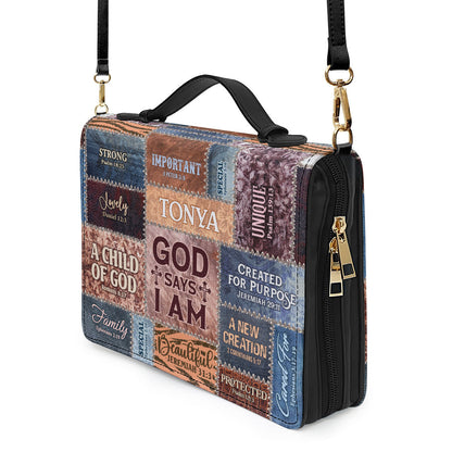 Jesuspirit | Personalized Leather Bible Cover | God Says I Am BCM793