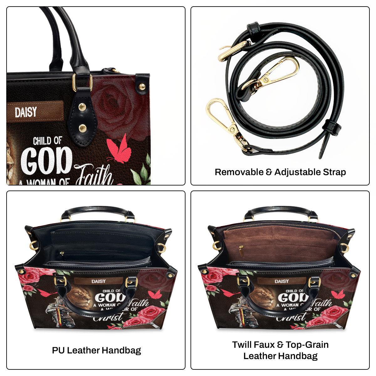 A Child Of God | Personalized Leather Handbag JSLHBPPA1295TA