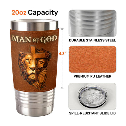 Man Of God | Personalized 20oz Leather Wrapped Tumbler