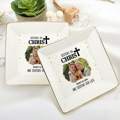 Sisters In Christ Photo Upload | Personalized Jewelry Dish JSJDHLL2831T