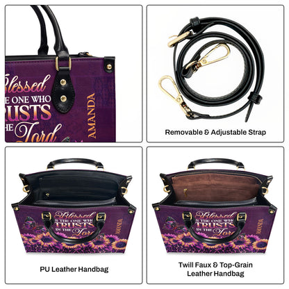 Jesuspirit | Personalized Leather Handbag With Zipper | Blessed Is The One Who Trusts In The Lord LHBM795