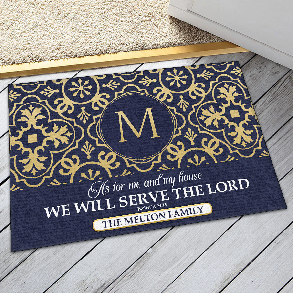 As For Me And My House We Will Serve The Lord | Personalized Doormat