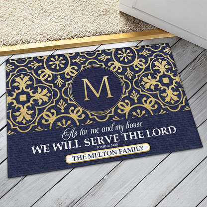 As For Me And My House We Will Serve The Lord | Personalized Doormat