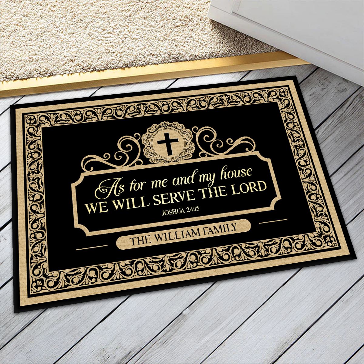 As For Me And My House We Will Serve The Lord | Personalized Doormat