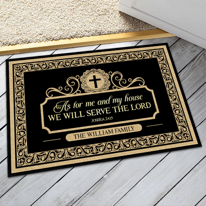 As For Me And My House We Will Serve The Lord | Personalized Doormat
