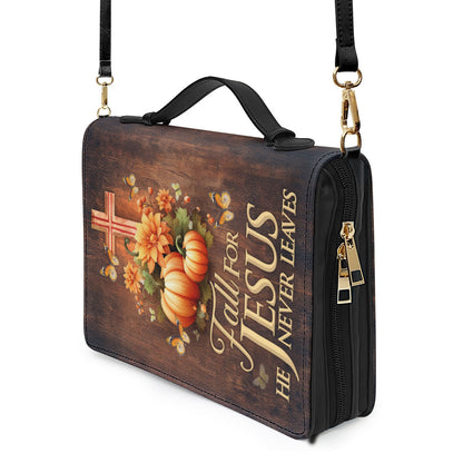 Fall For Jesus He Never Leaves | Personalized Bible Cover JSBCPH1206L