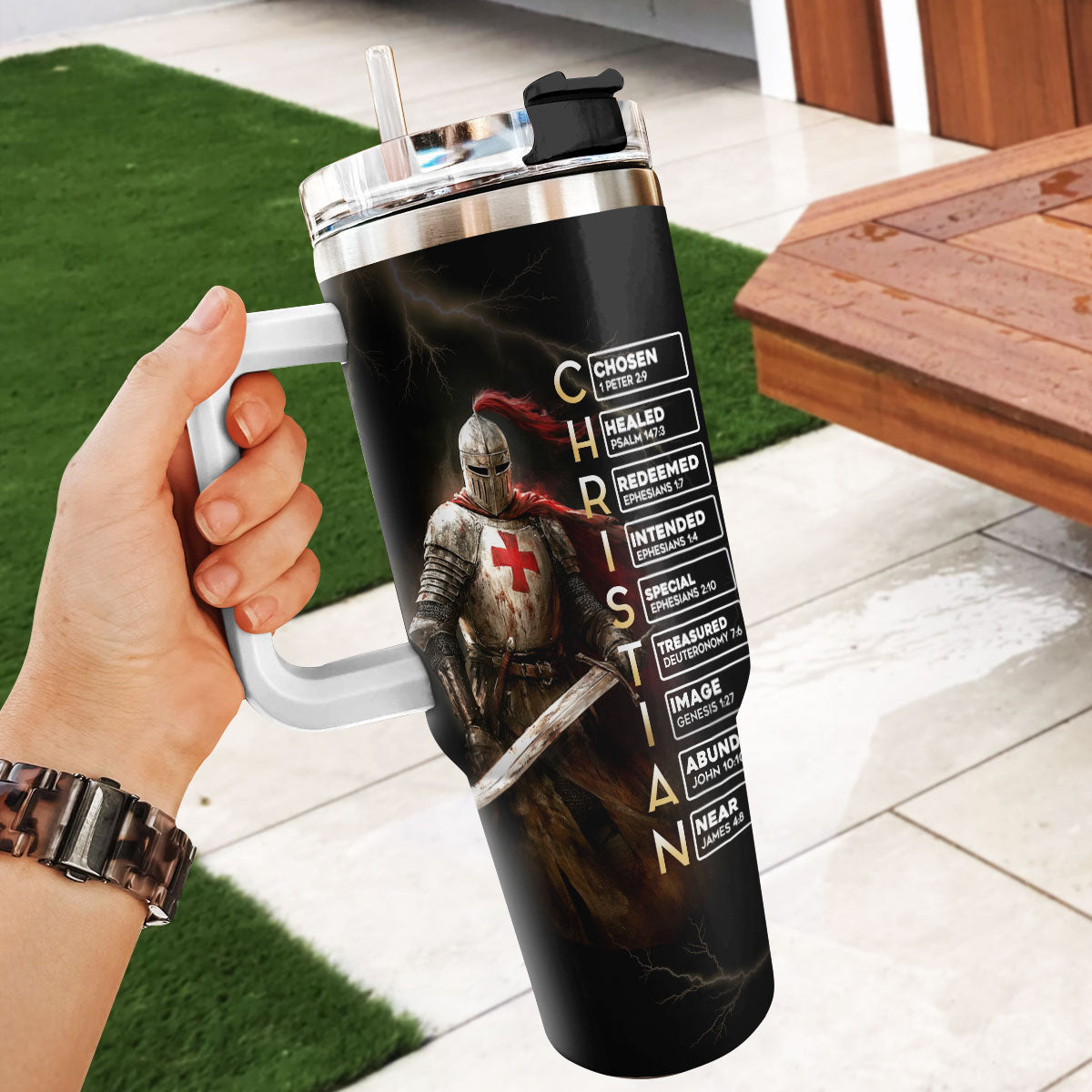 Put On The Full Armor Of God | Personalized Stainless Steel Tumbler