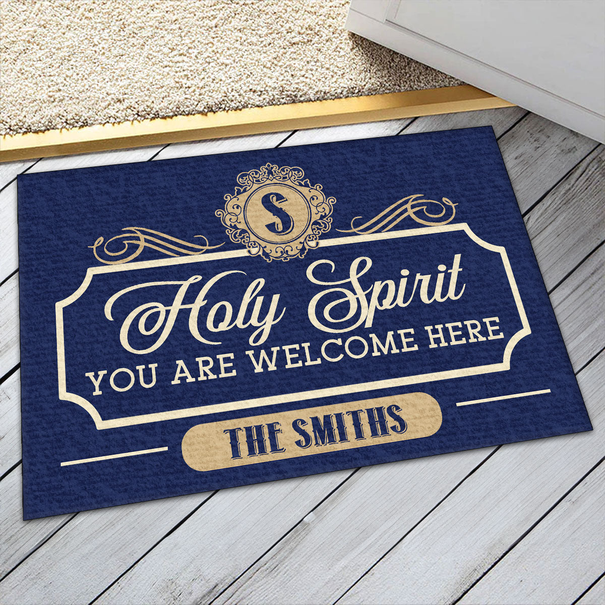 Holy Spirit You Are Welcome Here | Personalized Doormat JSDMPN1720M