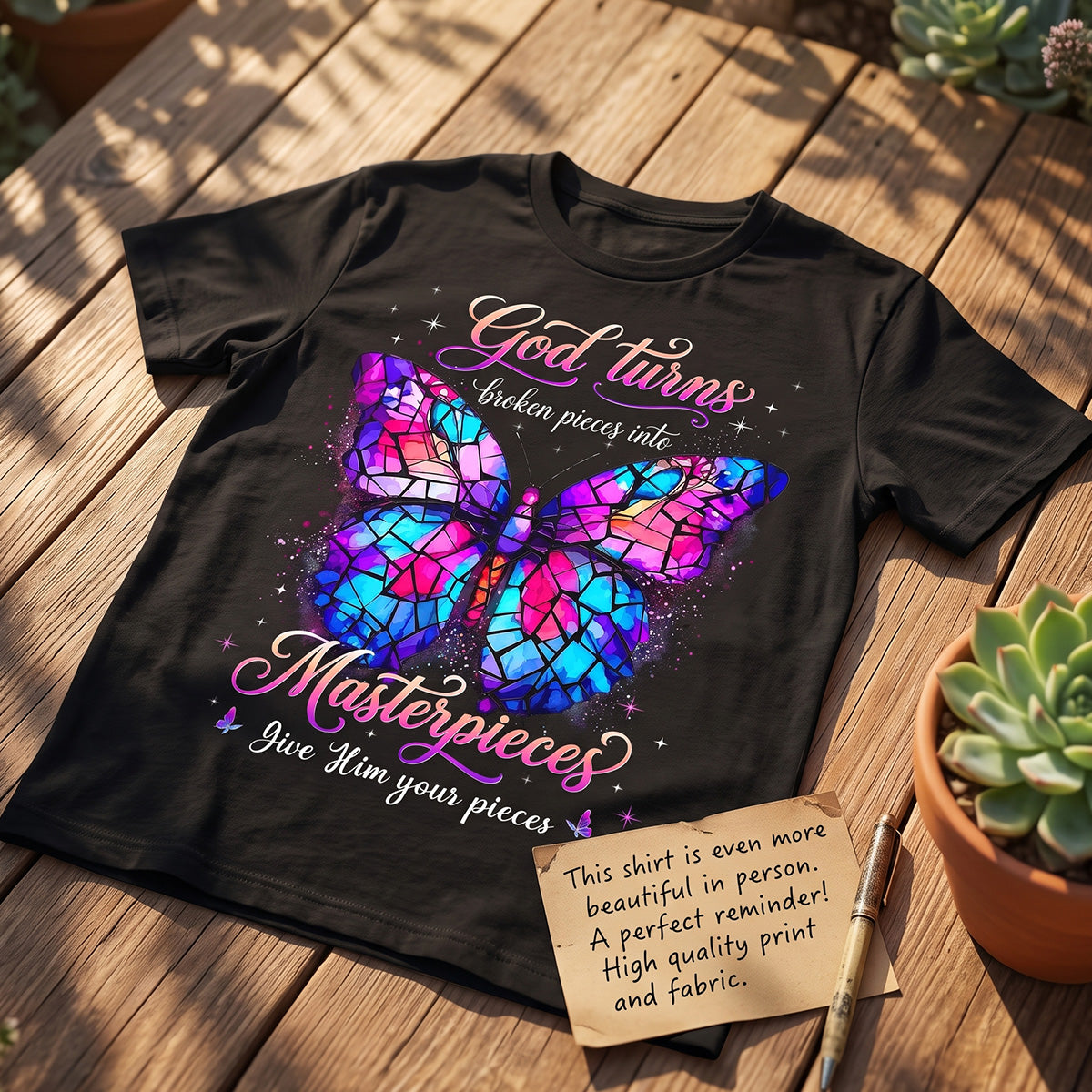 Broken Pieces Into God’s Masterpiece |  2D Unisex T-shirt