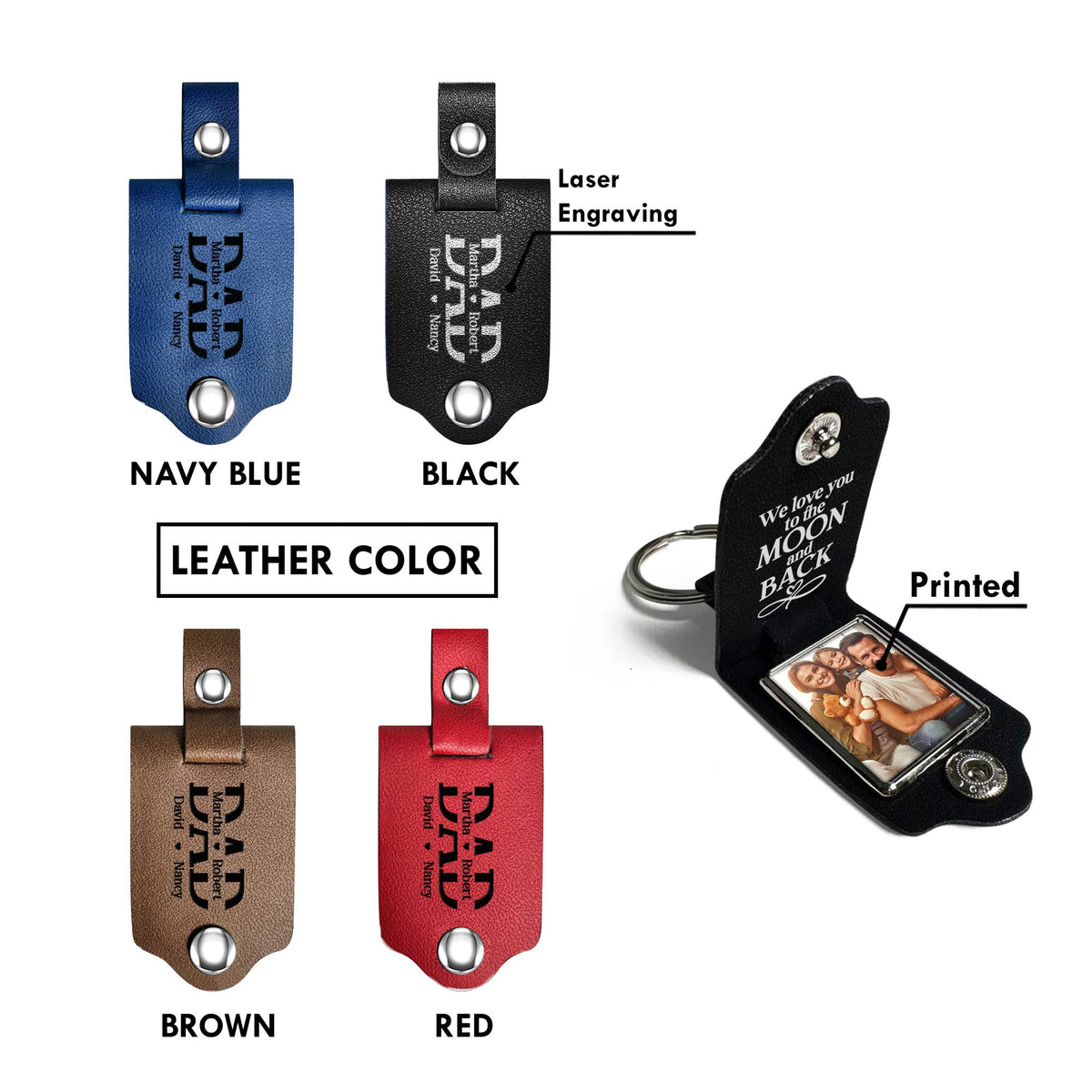 Home Is Where You Are - Leather Photo Keychain LPKM09