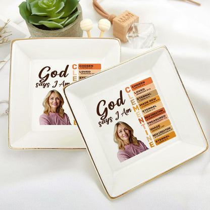 God Says I Am | Personalized Jewelry Dish JSJDPN2817L