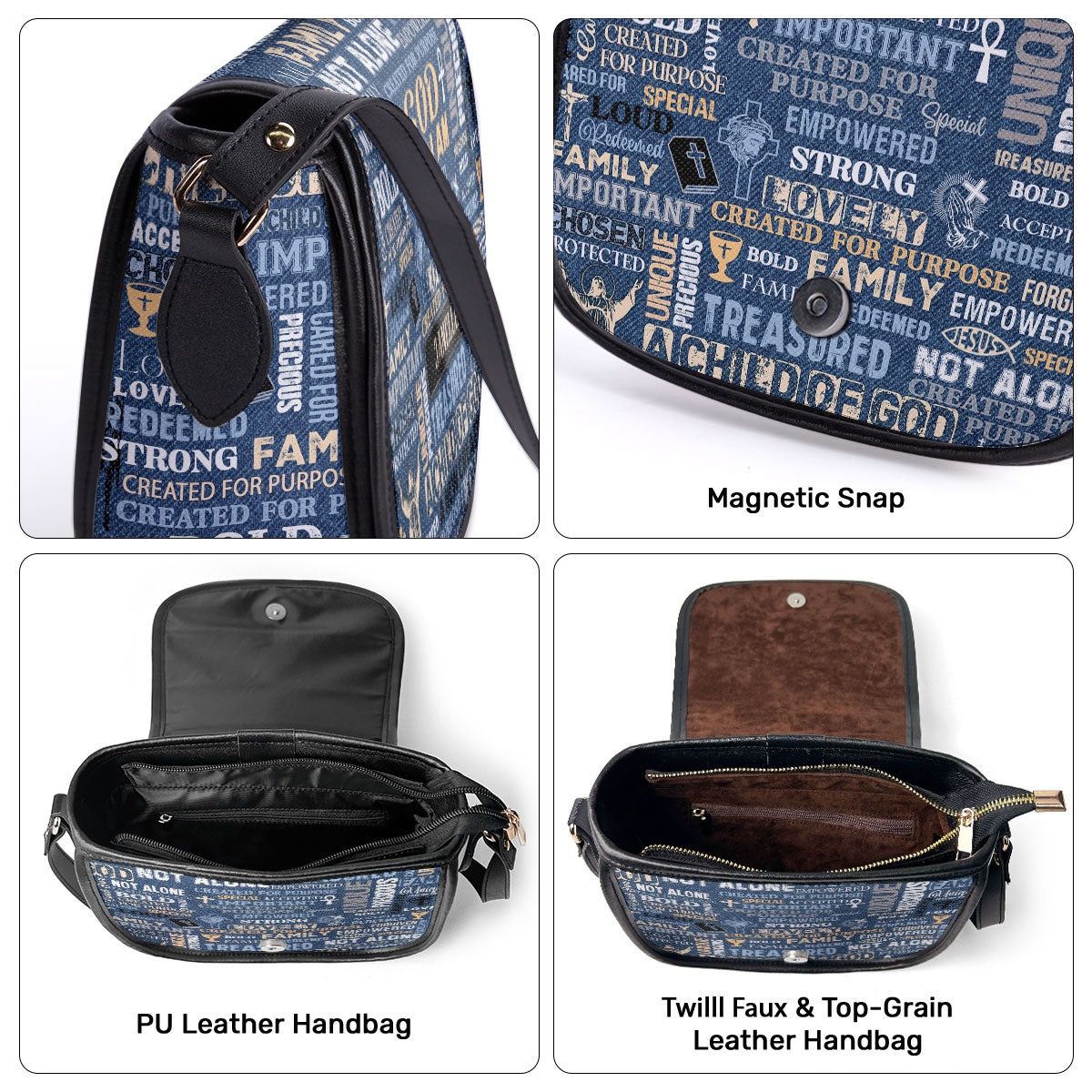 God Says I Am Empowered - Personalized Leather Saddle Bag LSBM776