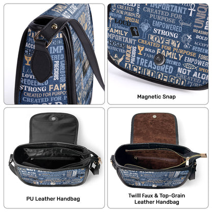 God Says I Am Empowered - Personalized Leather Saddle Bag LSBM776