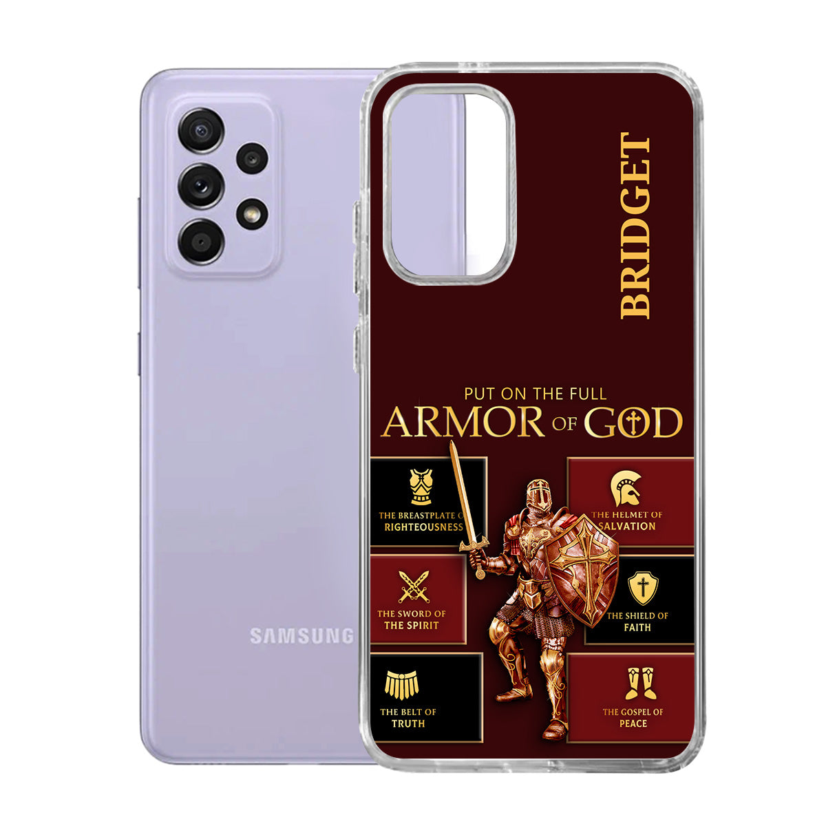 Put On The Full Armor Of God  | Personalized Clear Silicone Phone Case