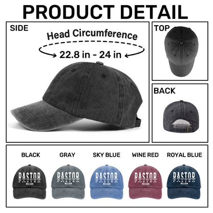 Pastor's Calling | Personalized Vintage Washed Denim Cap