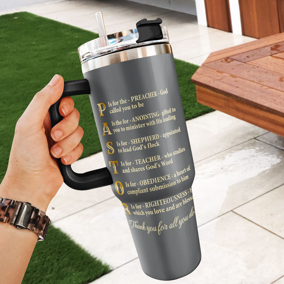 Jesuspirit | Christian Faith Gifts | Stainless Steel Tumbler | Thank You Pastor  SSTNAM1002B