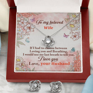Use My Last Breath To Tell You - Beautiful Personalized Love Knot Necklace CHONAM01