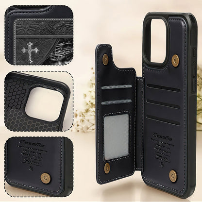 Faith Over Fear | Personalized Leather Flip Wallet Phone Case