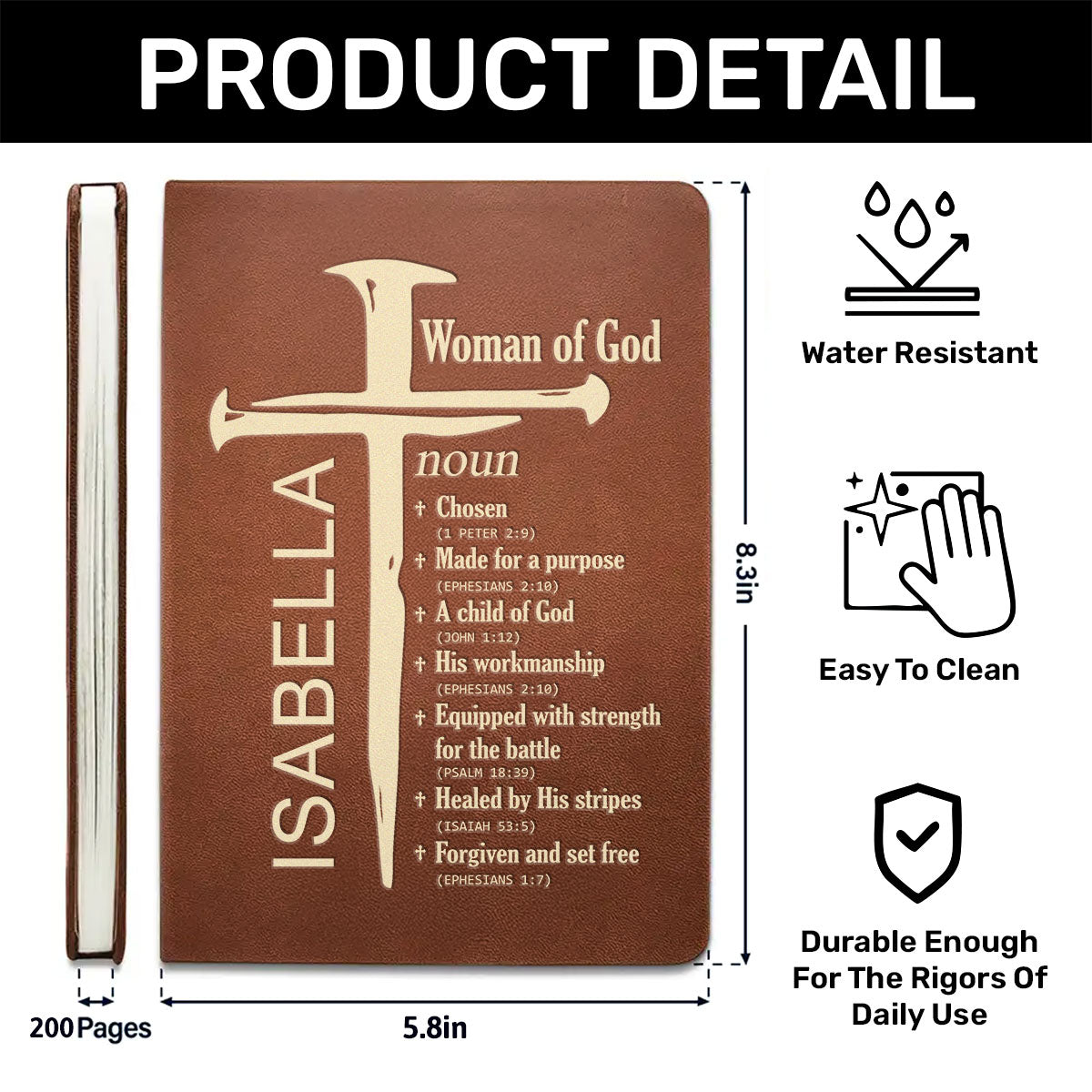 A Child Of God | Personalized Leather Cover Notebook