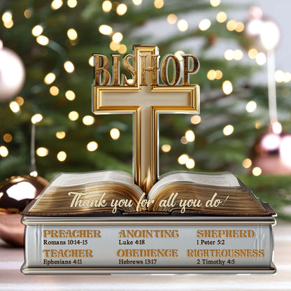 My Preacher, Teacher, & Shepherd | Personalized Custom Shaped Squared Acrylic Plaque