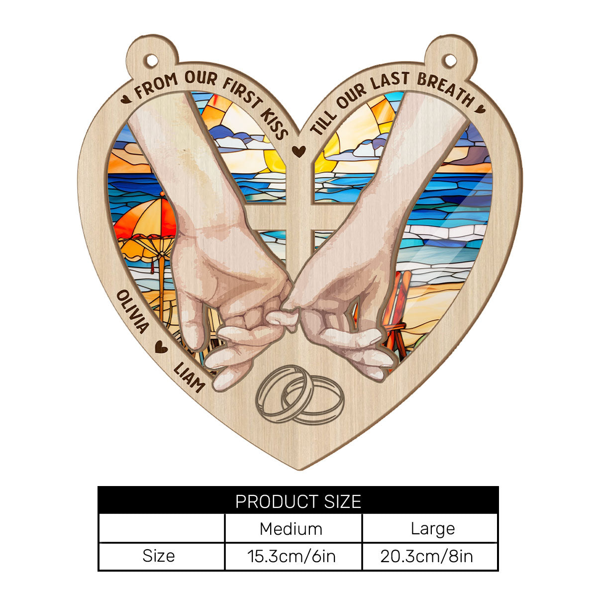 From Our First Kiss | Personalized Window Hanging Suncatcher JSWHSCHLPA1504D