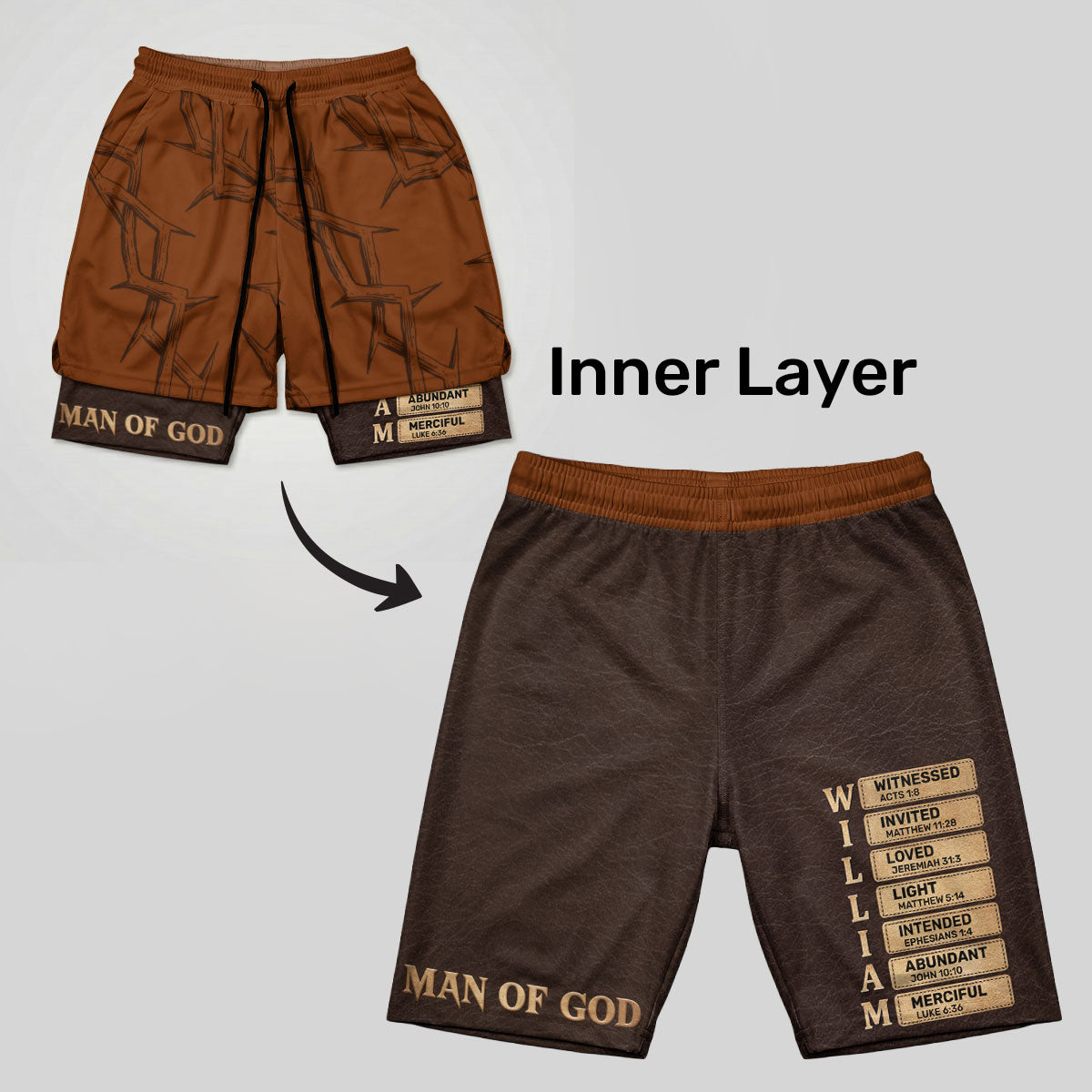 Man Of God | Personalized Performance Shorts