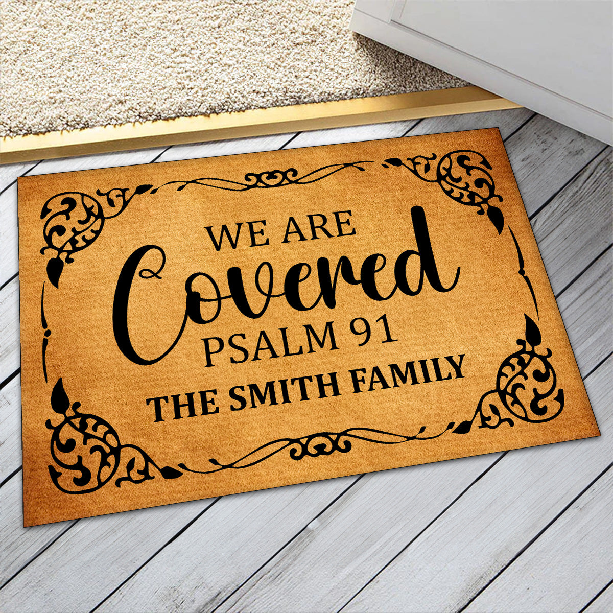 We Are Covered  | Personalized Doormat