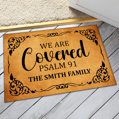 We Are Covered  | Personalized Doormat