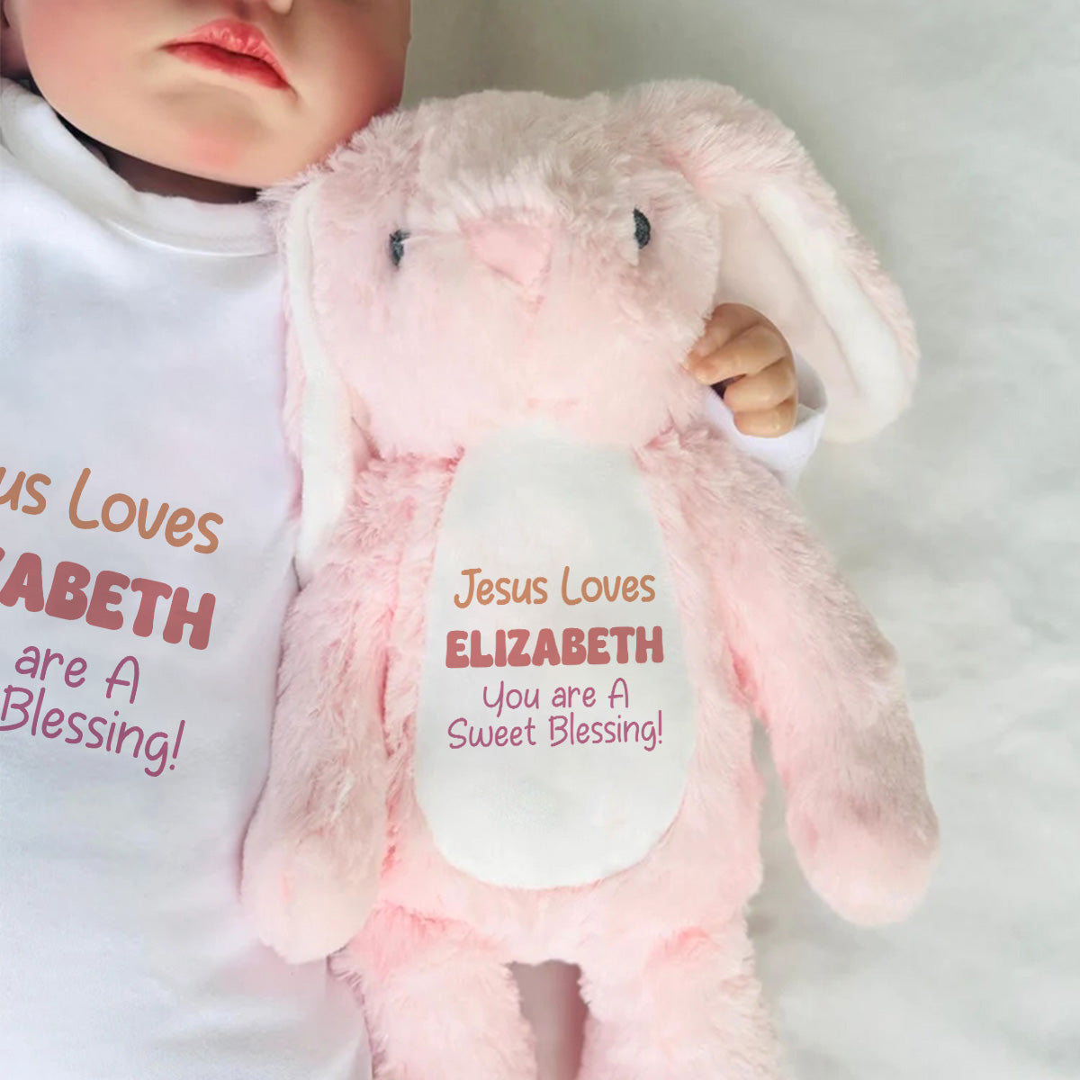 Jesus Loves Me - Personalized Stuffed Bunny