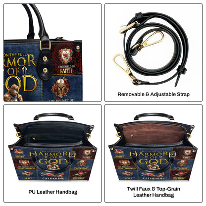 Jesuspirit | Personalized Leather Handbag With Zipper | Armor Of God LHBM797