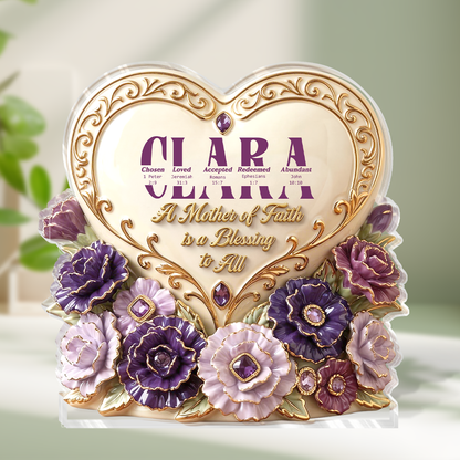 A Mother Of Faith Is A Blessing To All | Personalized Custom Shaped Acrylic Plaque