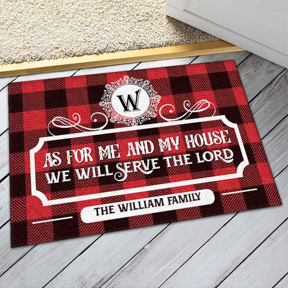 As For Me And My House We Will Serve The Lord | Personalized Doormat