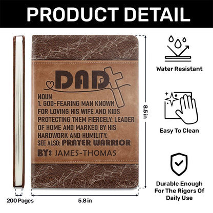 Dad Definition | Personalized Leather Cover Notebook